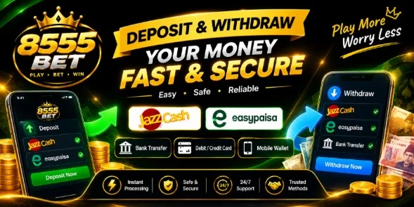 Deposit & Withdraw on 8555Bet Game